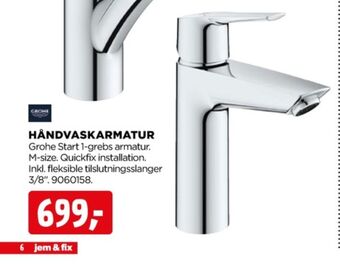 jem & fix Grohe håndvaskarmatur tilbud
