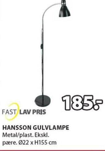 JYSK HANSSON GULVLAMPE tilbud