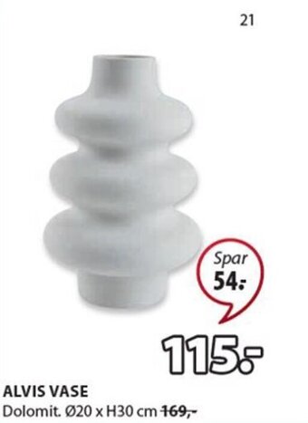 JYSK ALVIS VASE tilbud
