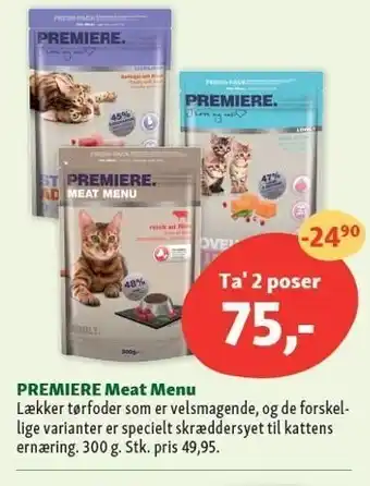 Maxi Zoo Premiere meat menu 2 poser tilbud
