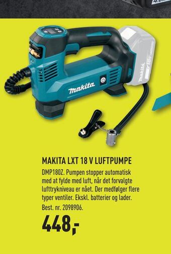 Johannes Fog Makita lxt 18 v luftpumpe tilbud