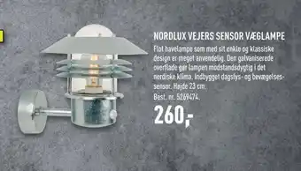 Nordlux vejers sensor væglampe