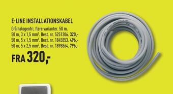Johannes Fog E-line installationskabel tilbud