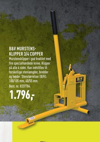 B&v murstensklipper 3/4 copper