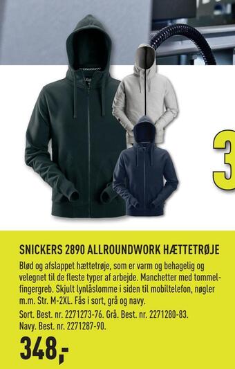 Johannes Fog Snickers 2890 allroundwork hættetrøje tilbud