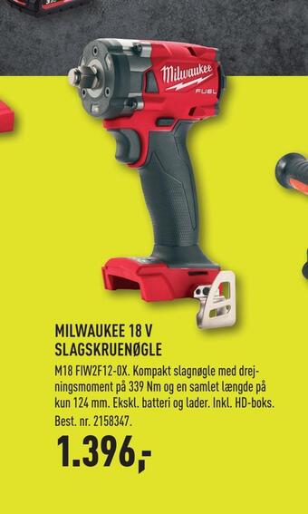 Johannes Fog Milwaukee 18 v slagskruenøgle tilbud