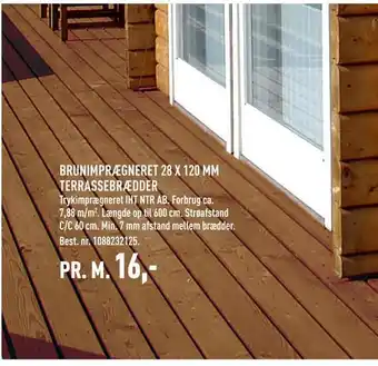 Johannes Fog Brunimprægneret 28 x 120 mm terrassebrædder tilbud