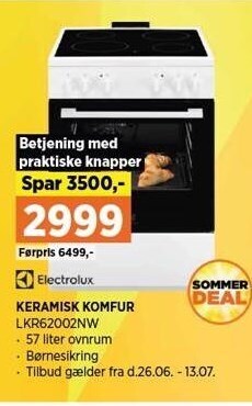 Power Electrolux keramisk komfur tilbud