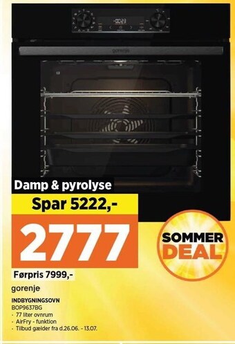 Power Gorenje indbygningsovn tilbud