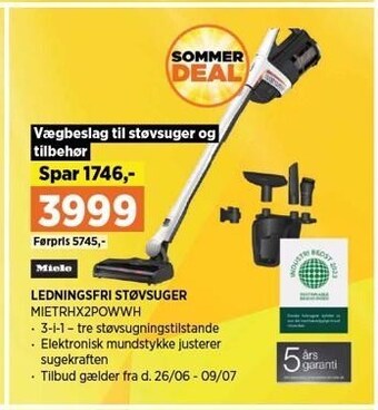 Power Miele ledningsfri støvsuger tilbud