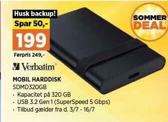 Power Verbatim mobil harddisk tilbud