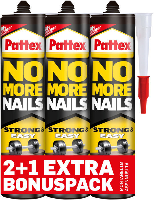 Pattex no more nails montagelim 3 x 300 ml tilbud hos jem & fix