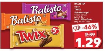 Kaufland DE BALISTO oder TWIX Schokoriegel tilbud