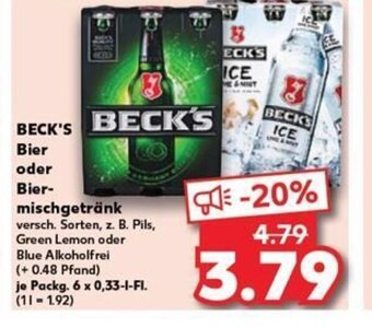Kaufland DE BECK'S Bier oder Bier- mischgetränk tilbud