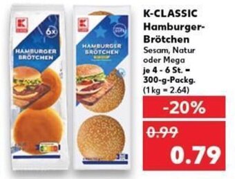 Kaufland K-CLASSIC Hamburger-Brötchen tilbud