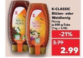 Kaufland K-CLASSIC Blüten- oder Waldhonig tilbud