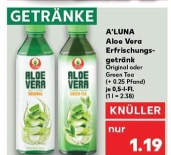 Kaufland A'LUNA Aloe Vera Erfrischungs- getränk tilbud