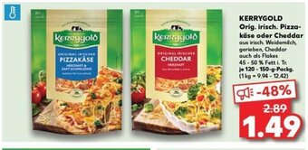 Kaufland DE KERRYGOLD Orig. irisch. Pizza-käse oder Cheddar tilbud