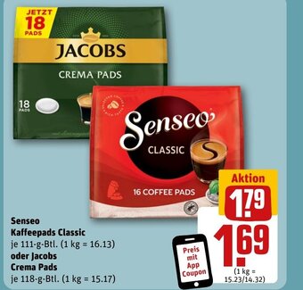 Senseo Kaffeepads Classic oder Jacobs Crema Pads