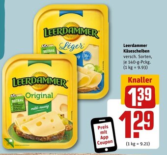 REWE DE Leerdammer Käsescheiben tilbud