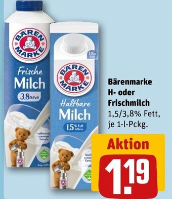 REWE Bärenmarke H- oder Frischmilch tilbud