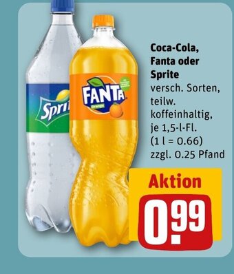 REWE DE Coca-Cola, Fanta oder Sprite tilbud