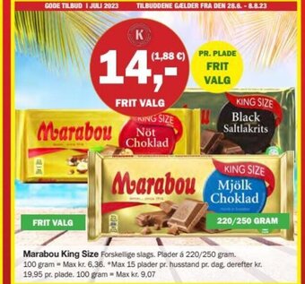 Købmandsgården Marabou King Size tilbud