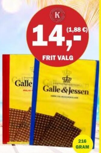 Købmandsgården Galle & Jessen pålægchokolade tilbud