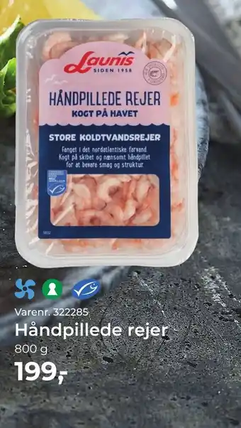Håndpillede rejer