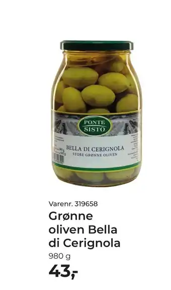 Grønne oliven Bella di Cerignola