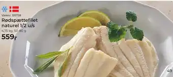 Rødspættefilet naturel 1/2 u/s