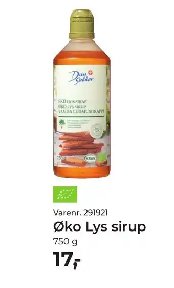 Dagrofa Food Service Øko Lys sirup tilbud