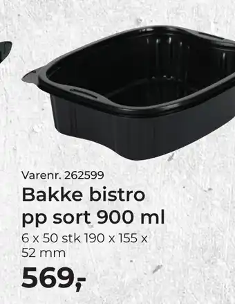 Bakke bistro pp sort 900 ml
