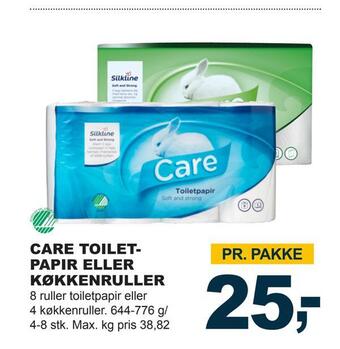 Let-Køb Care toiletpapir eller køkkenruller tilbud