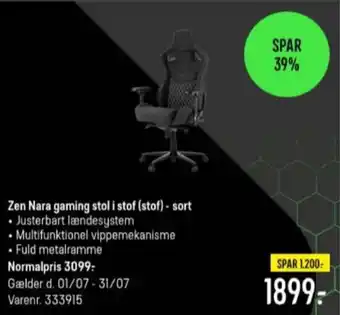 Elgiganten Zen gamerstol tilbud