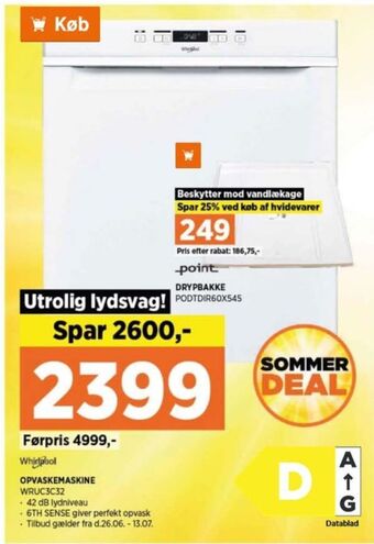 Power Whirlpool opvaskemaskine tilbud