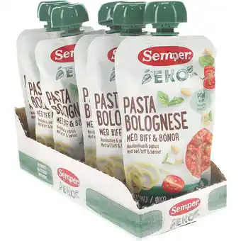 Motatos Semper børnemad pasta bolognese beans 6-pak tilbud