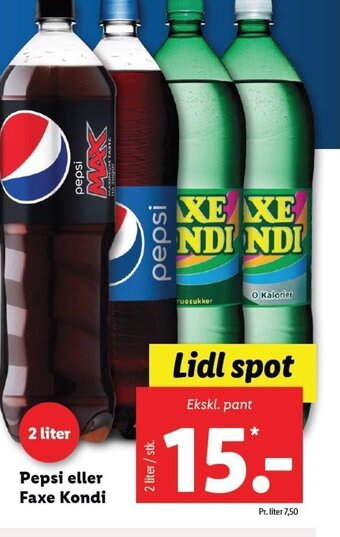 Lidl Pepsi eller Faxe Kondi tilbud