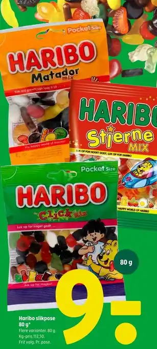 Coop 365 Haribo slikpose 80 g tilbud