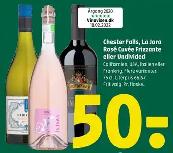 Chester Falls, La Jara Rosé Cuvée Frizzante eller Undivided