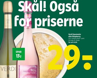 Coop 365 Verdi Spumante eller Raspberry tilbud