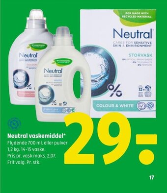 Coop 365 Neutral vaskemiddel tilbud