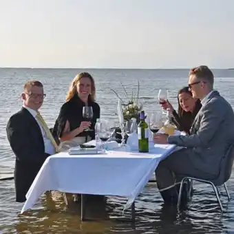Gallamiddag på havets bund med sort safari