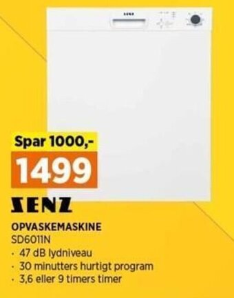 Power Senz Opvaskemaskine SD6011N tilbud