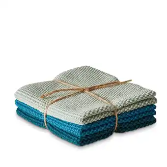 Karklude strik 3 stk. 25x25 cm aqua