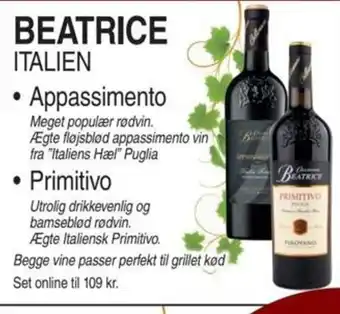 ABC Lavpris BEATRICE • Appassimento • Primitivo tilbud