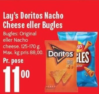 Min Købmand Lay's Doritos Nacho Cheese eller Bugles tilbud