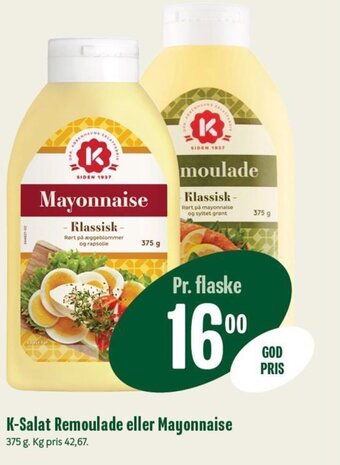 Min Købmand K-Salat Remoulade eller Mayonnaise tilbud