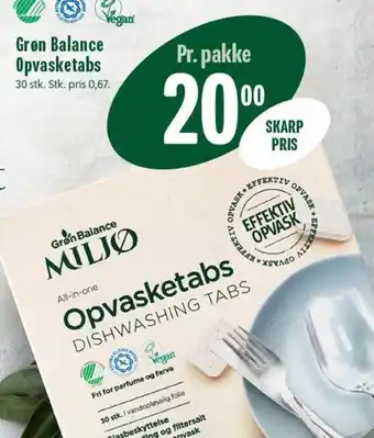 Min Købmand Grøn Balance Opvasketabs tilbud