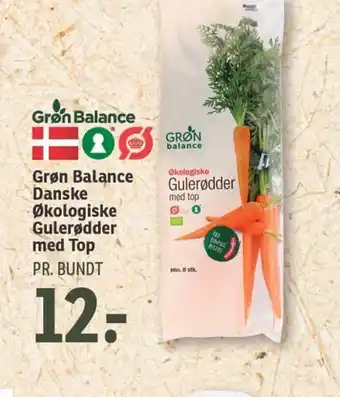 SPAR Grøn Balance Danske Økologiske Gulerødder med Top tilbud